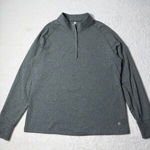 FootJoy ThermoSeries Women L Gray 1/4 Zip Pockets Performance Golf Pullover $125